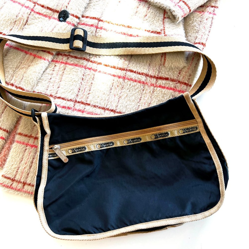 LeSportSac Black and Beige Classic Hobo Bag